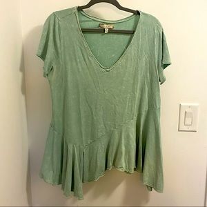 Anthropologie Eri + Ali Distressed Babydoll Tee, M